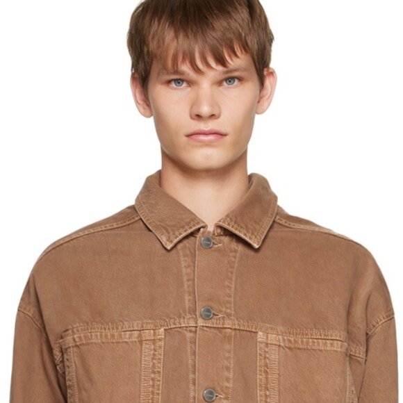 NWOT JACQUEMUS La Veste De-nimes Criollo in Camel & Beige new brown denim jacket - Picture 14 of 14